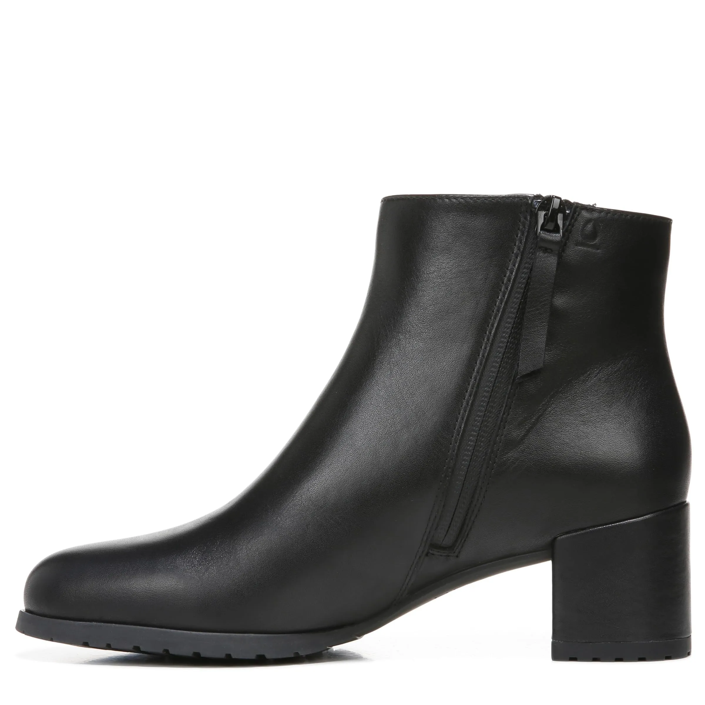 Naturalizer Womens Bay Waterproof Heeled Ankle Boot Black Leather 7 W