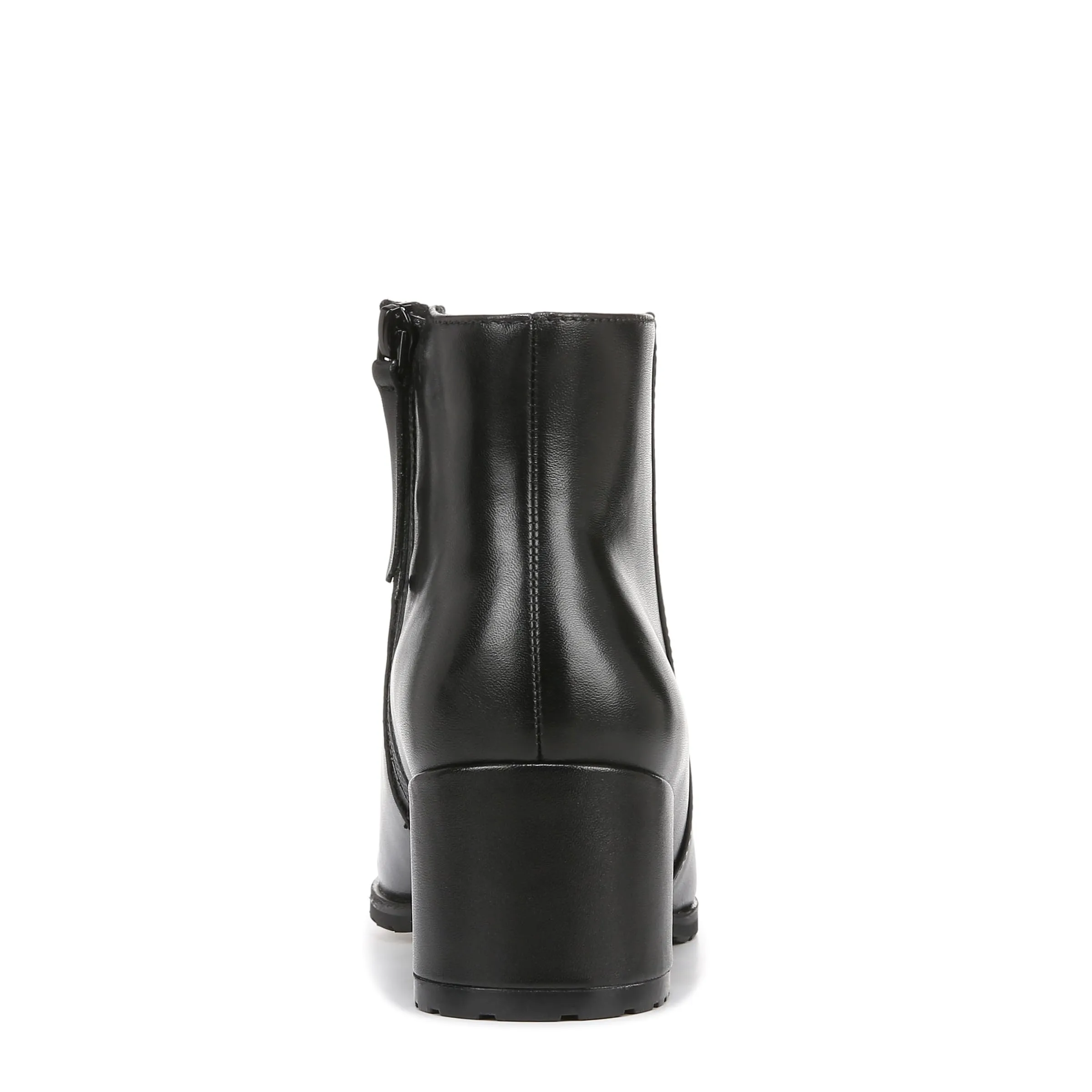 Naturalizer Womens Bay Waterproof Heeled Ankle Boot Black Leather 7 W