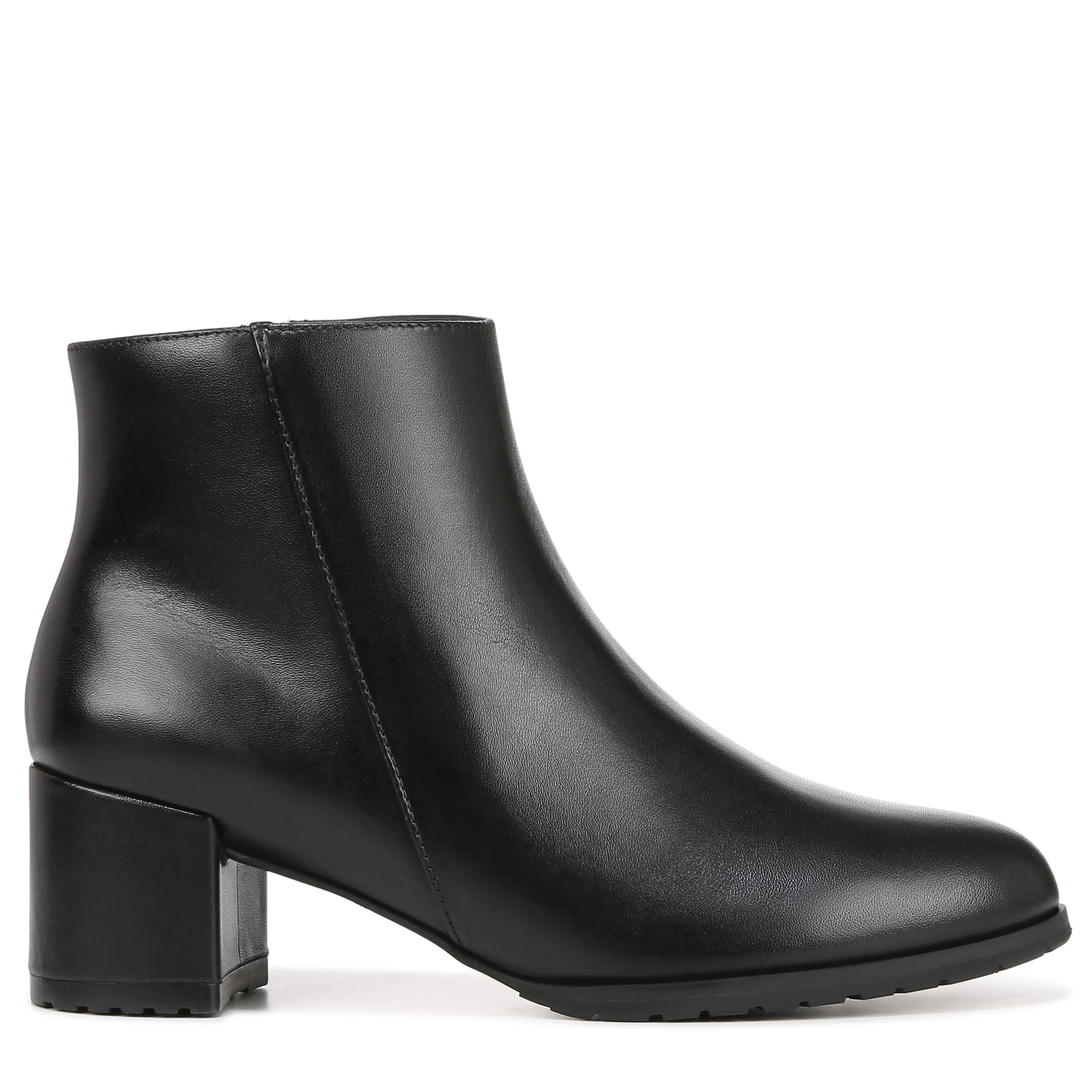 Naturalizer Womens Bay Waterproof Heeled Ankle Boot Black Leather 7 W