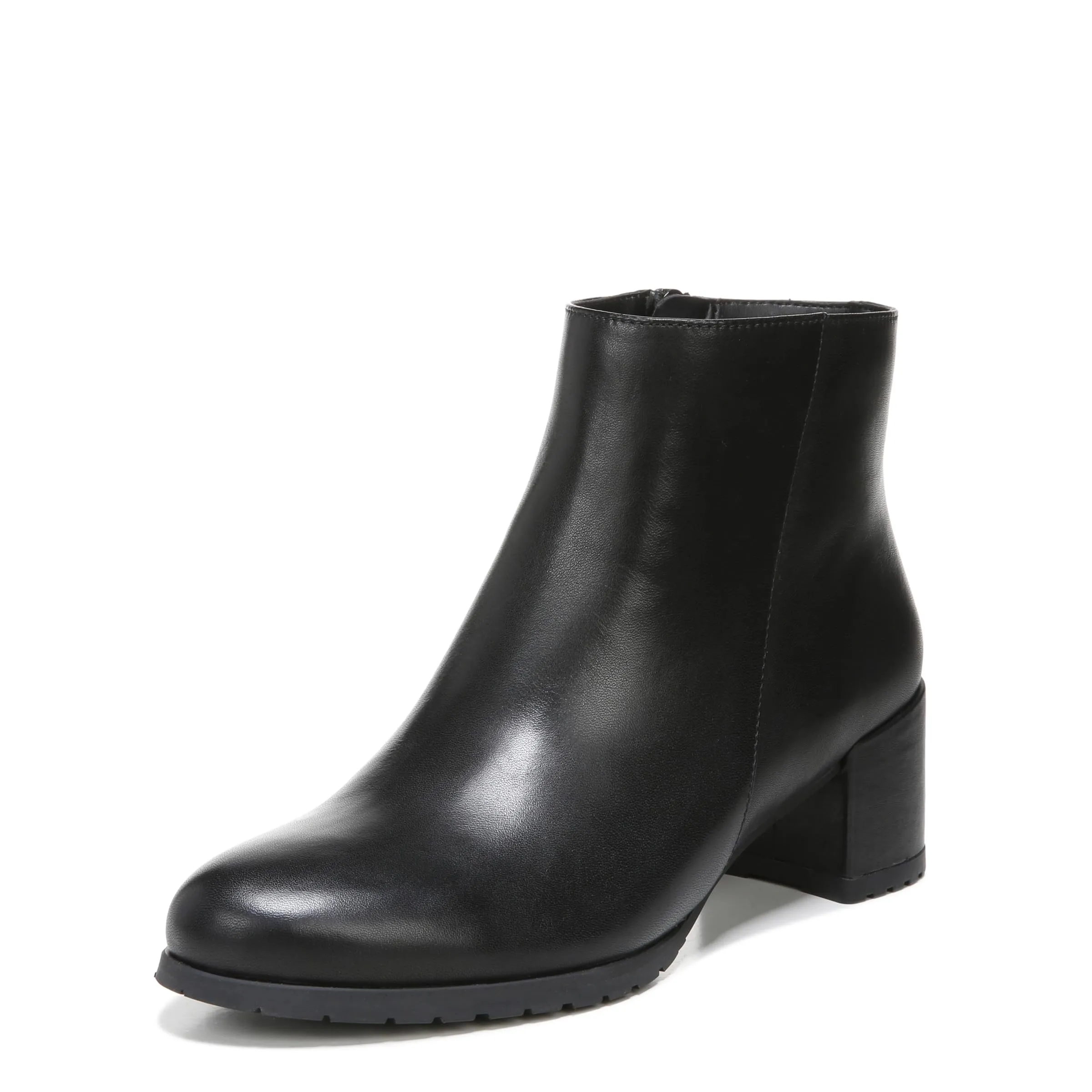 Naturalizer Womens Bay Waterproof Heeled Ankle Boot Black Leather 7 W