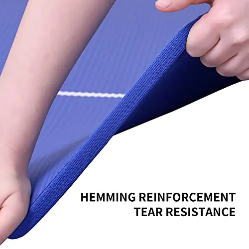 NBR Yoga Mat 1830×660×10 mm - BLUE PROIRON Pilates Mat Edge Protection Non-Slip Yoga Mat Exercise Extra Thick Foam Mat Fitness Workout Mats Home Gym with Carrying Strap