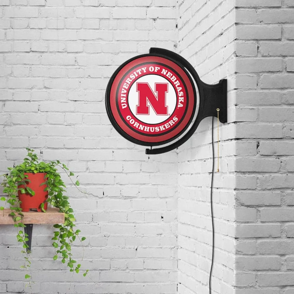 Nebraska Cornhuskers: Original Round Rotating Lighted Wall Sign