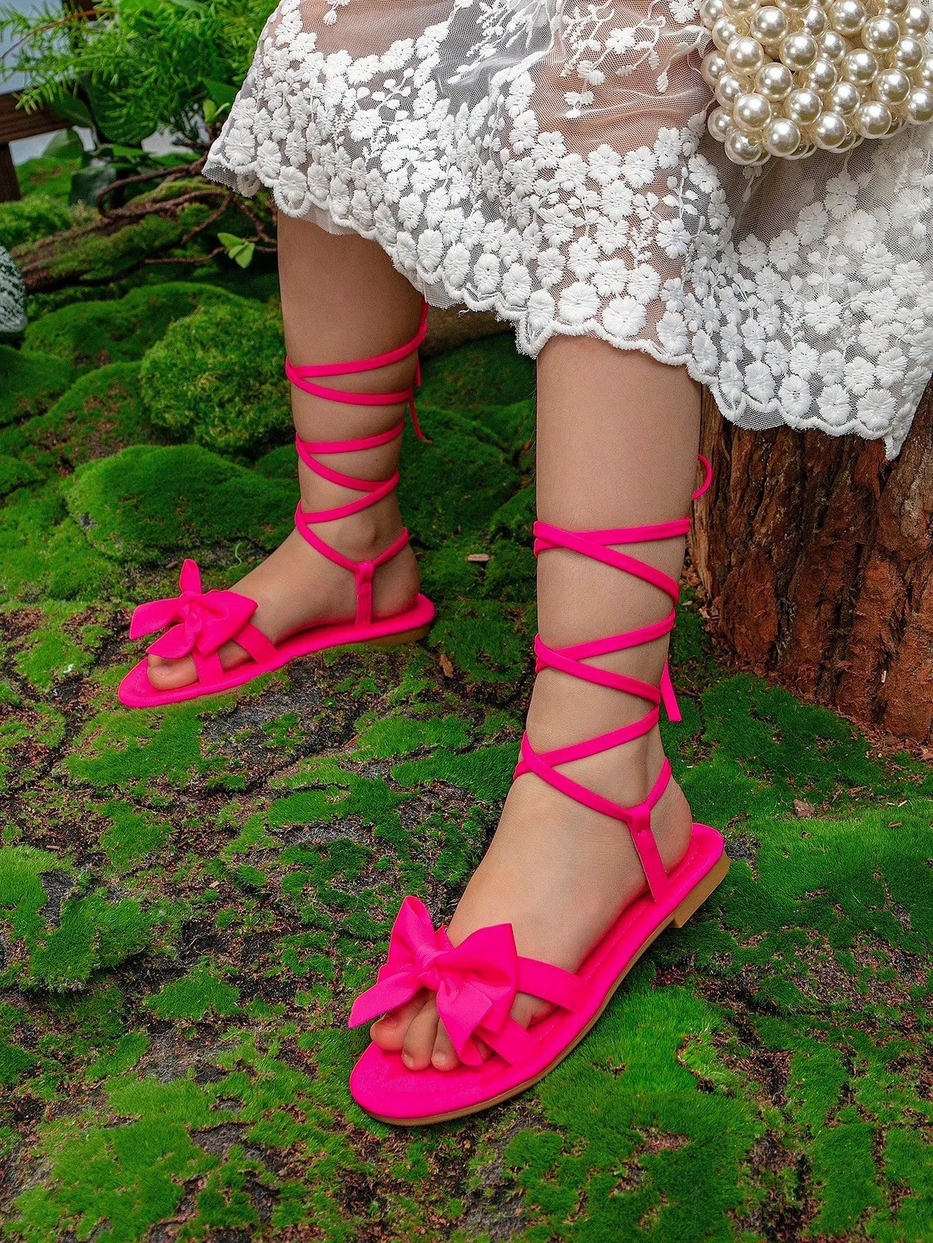 New Girls' Fashionable Flat Strappy Sandals For Outings - FD