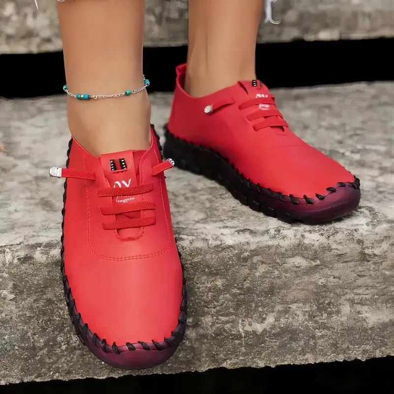 New Soft-Soled Retro Roman Shoes – Breathable Stitching Design, Muffin Bottom, Plus Size Women’s Single Shoes for Spring and Summer