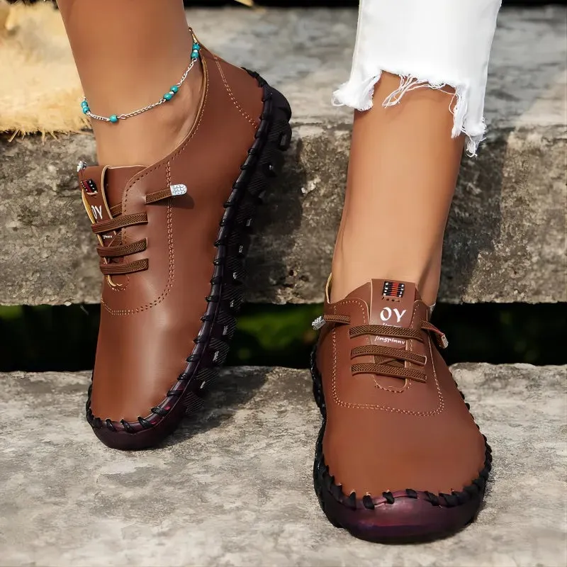 New Soft-Soled Retro Roman Shoes – Breathable Stitching Design, Muffin Bottom, Plus Size Women’s Single Shoes for Spring and Summer