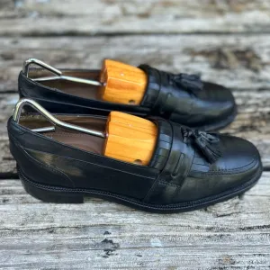 New Without Box Bostonian Black Leather Tasseled Kilted Slip-On Loafer Size 8M