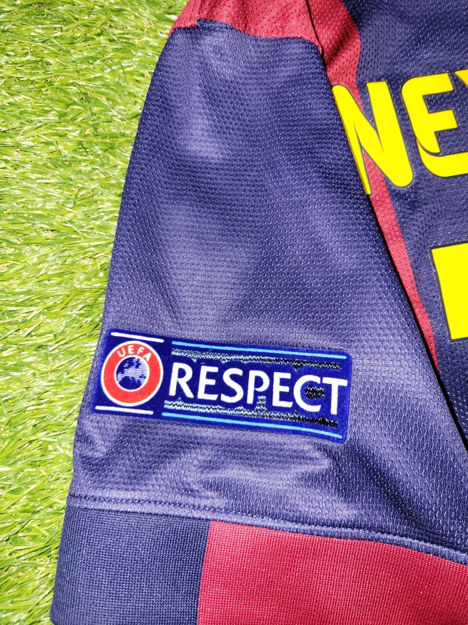 Neymar Barcelona UEFA FINAL TREBLE 2014 2015 PLAYER ISSUE Soccer Jersey Shirt M SKU# 605328-422