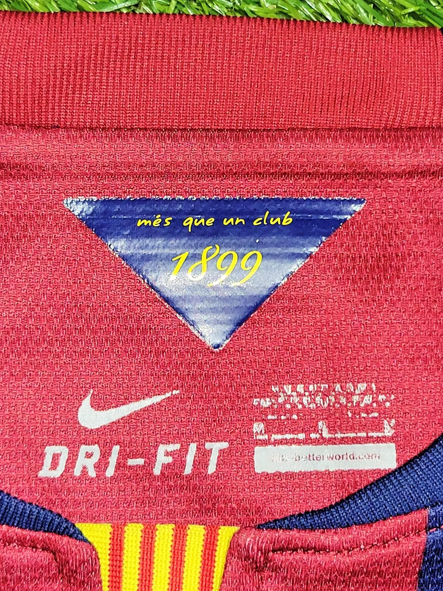 Neymar Barcelona UEFA FINAL TREBLE 2014 2015 PLAYER ISSUE Soccer Jersey Shirt M SKU# 605328-422