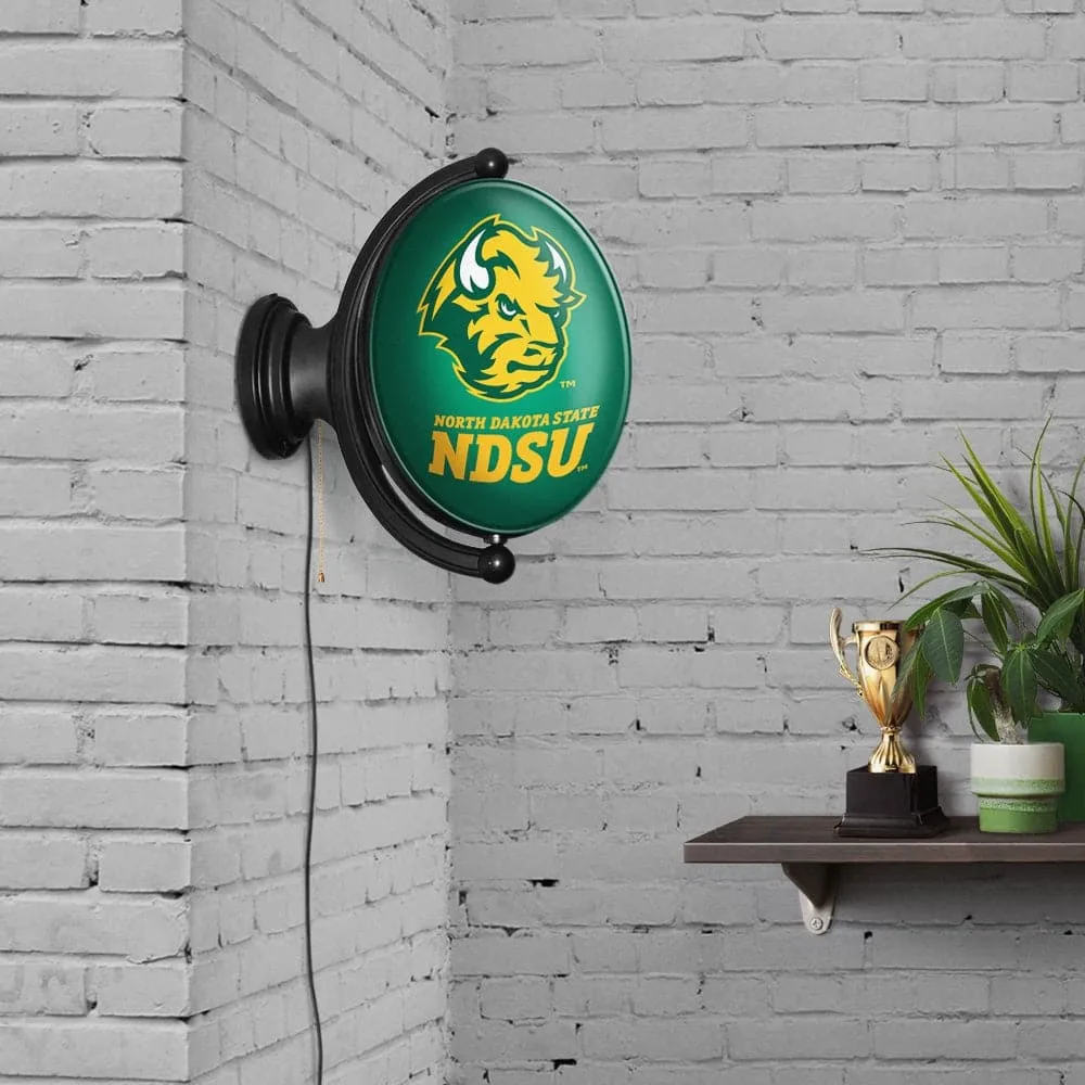North Dakota State Bison: Thundar - Original Oval Rotating Lighted Wall Sign