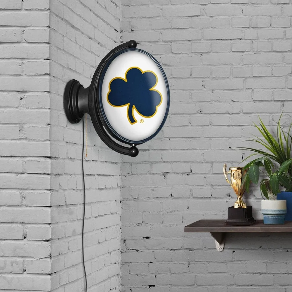 Notre Dame Fighting Irish: Shamrock - Original Oval Rotating Lighted Wall Sign