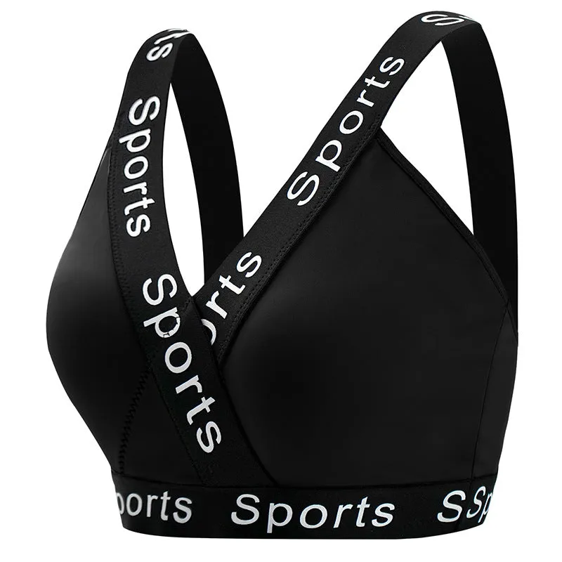 Nude Sports Underwear Alphabet Double Strap Beauty Back Sports Bra