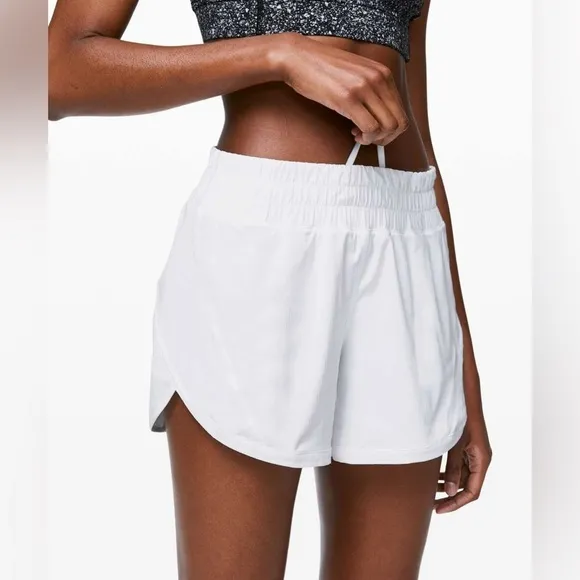 NWT Lululemon Track That Mid Rise Short 5” Lined White Athletic