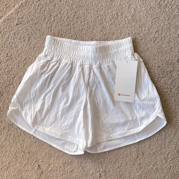 NWT Lululemon Track That Mid Rise Short 5” Lined White Athletic