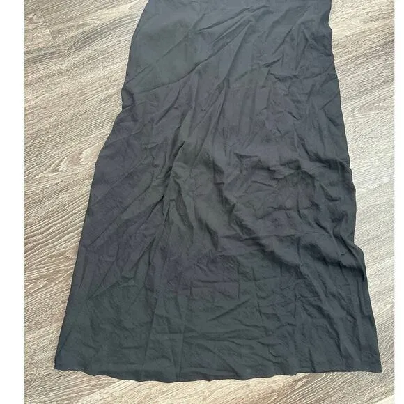 NWT Madewell The Layton Midi Slip Dress In Black Size 16