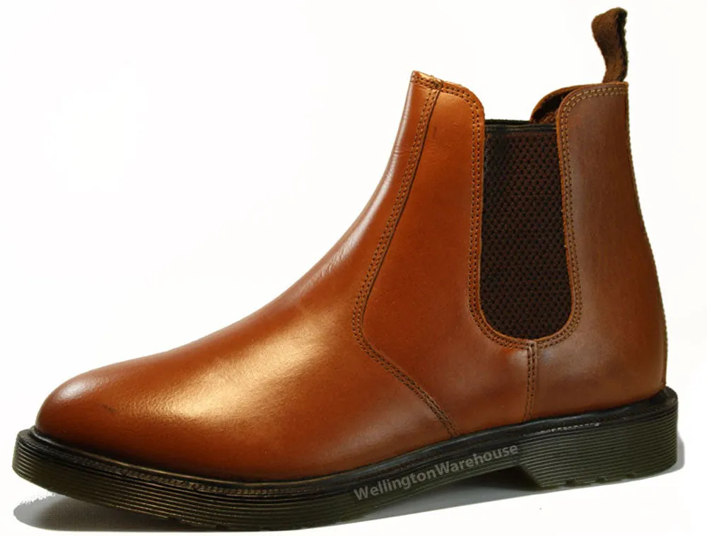 Oaktrak Walton Leather Pull on Boots Chestnut Finish for Boys
