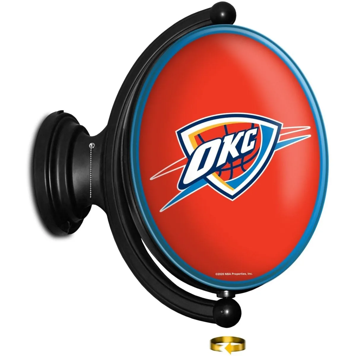 Oklahoma City Thunder: Original Oval Rotating Lighted Wall Sign
