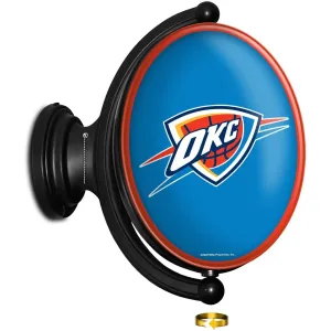 Oklahoma City Thunder: Original Oval Rotating Lighted Wall Sign