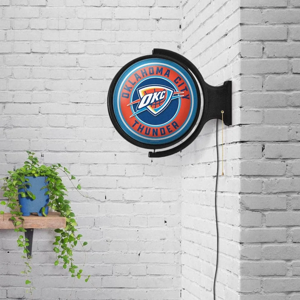 Oklahoma City Thunder: Original Round Rotating Lighted Wall Sign