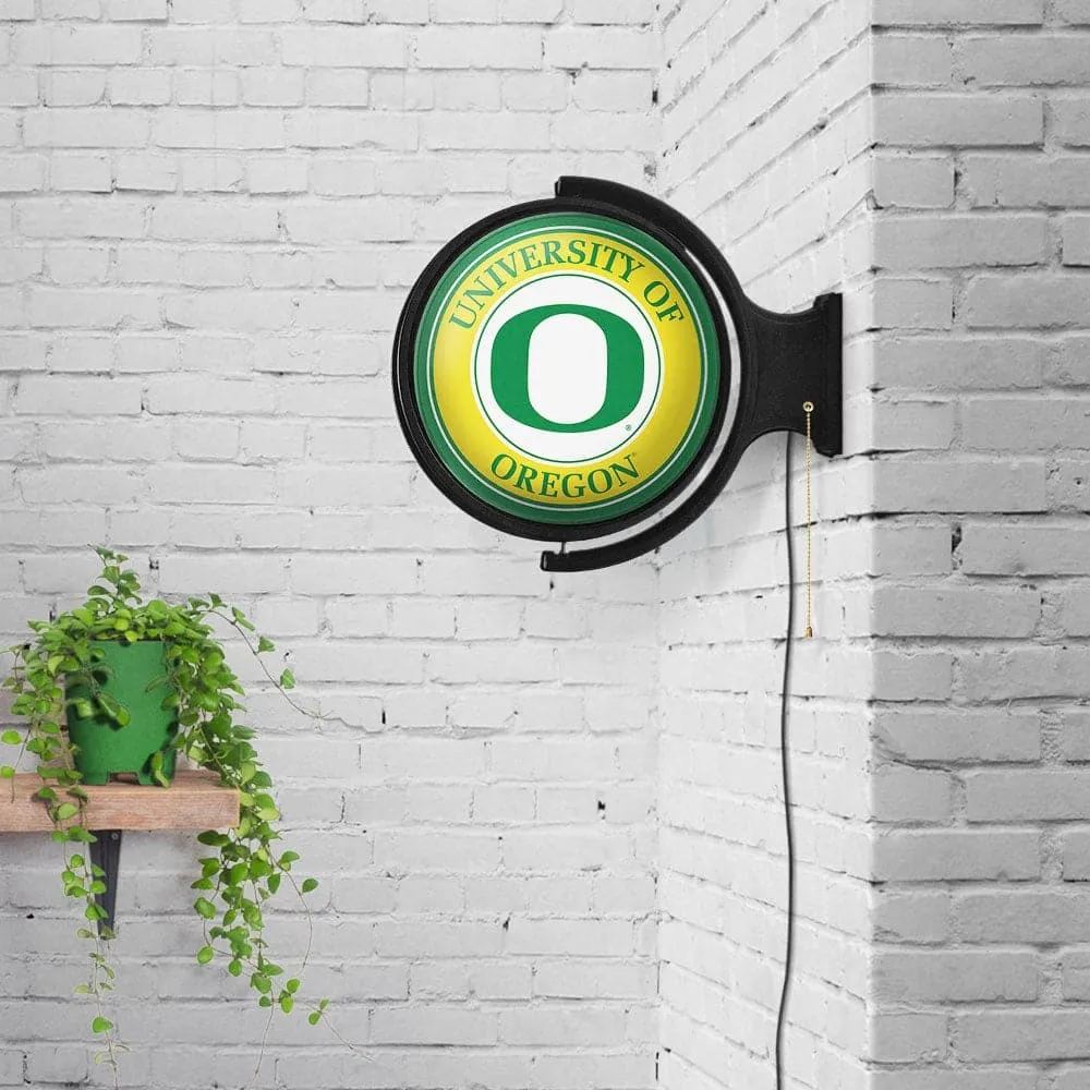Oregon Ducks: Original Round Rotating Lighted Wall Sign