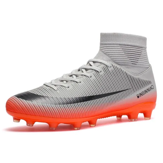 Outdoor Men Soccer Football Boots High Ankle Cleats