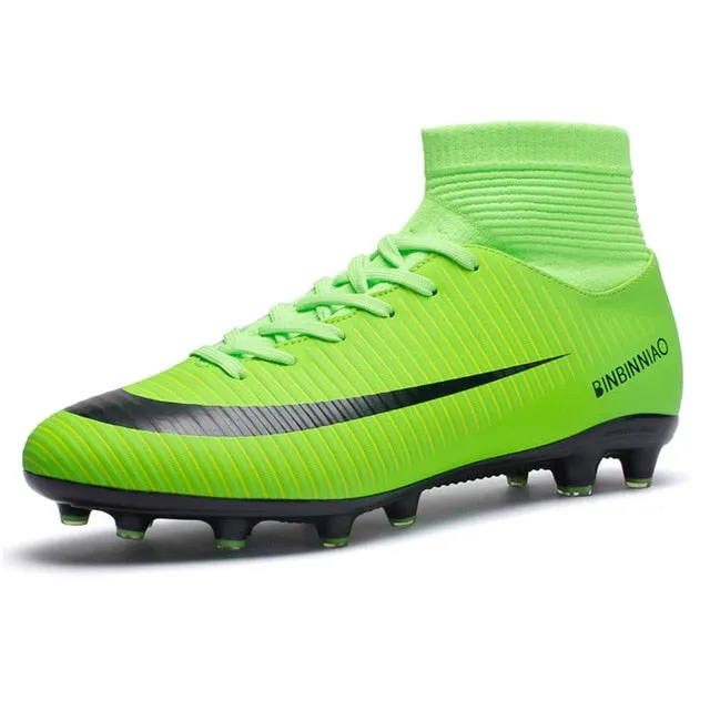 Outdoor Men Soccer Football Boots High Ankle Cleats