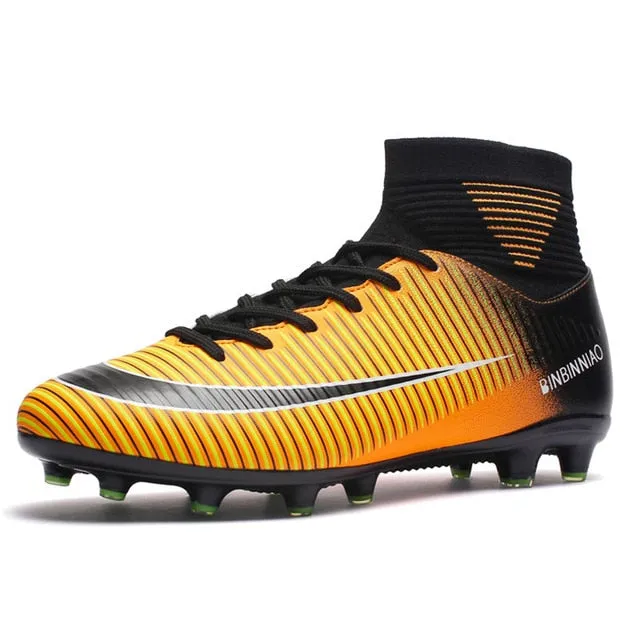 Outdoor Men Soccer Football Boots High Ankle Cleats