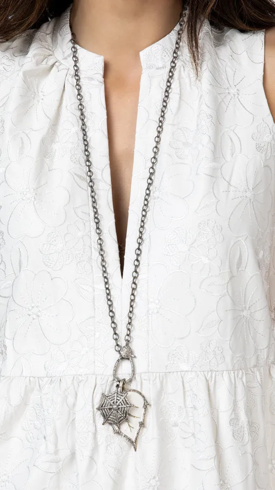Oxidized Silver and Diamond Sasha Necklace