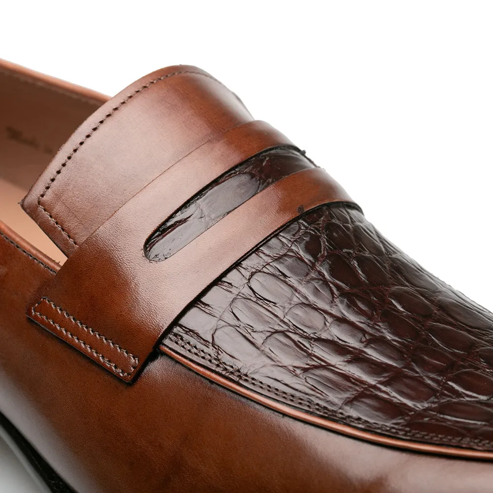 Patina Calf/Crocodile Penny