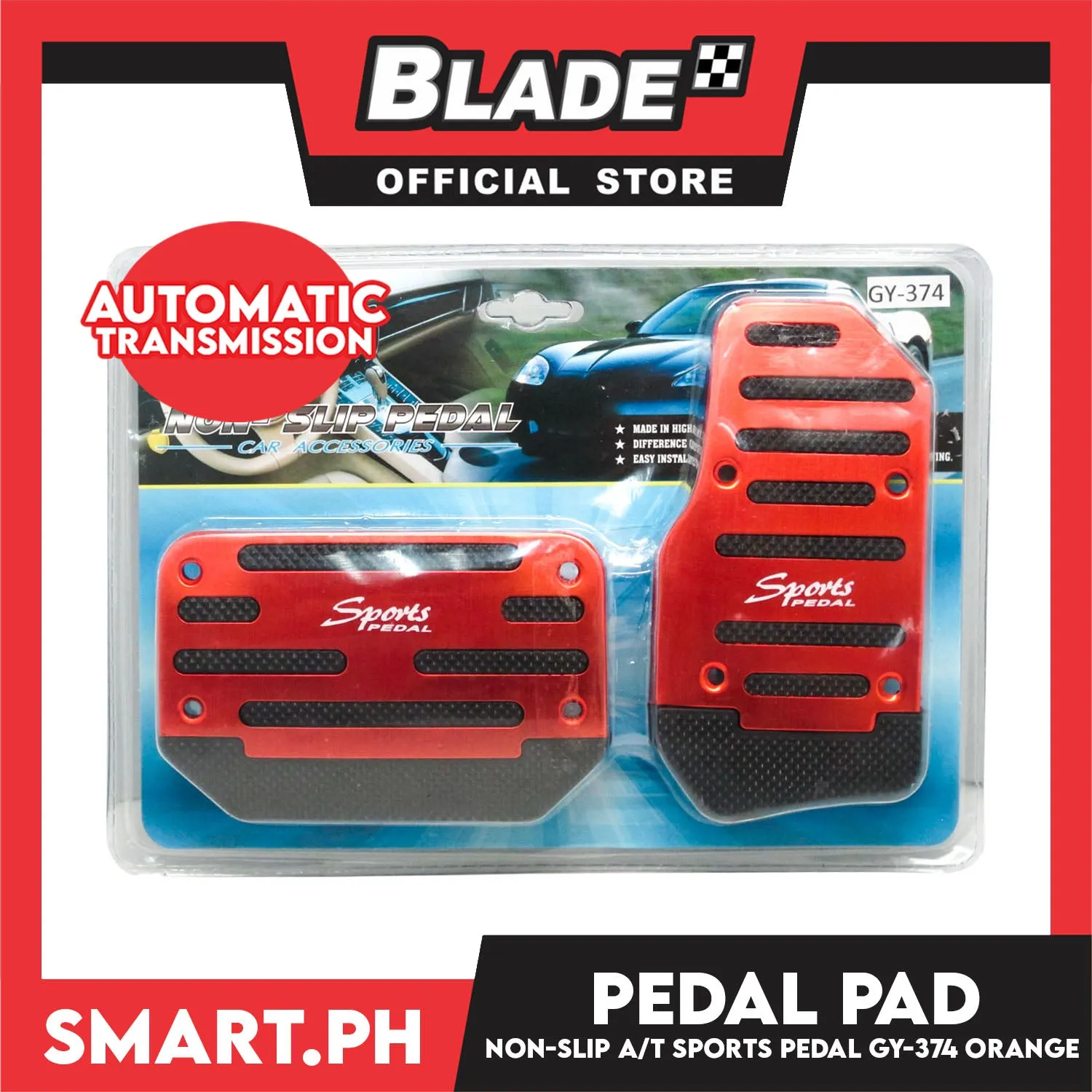 Pedal Pad Non-Slip Pedal Automatic Transmission Sports Pedal CS/GY-374 (Orange)