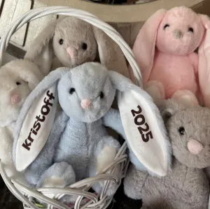 Personalized Plush Easter Bunny - Five Colors - Gift for Kids