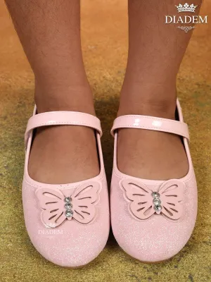 Pink Ballerina Flats with Glitters