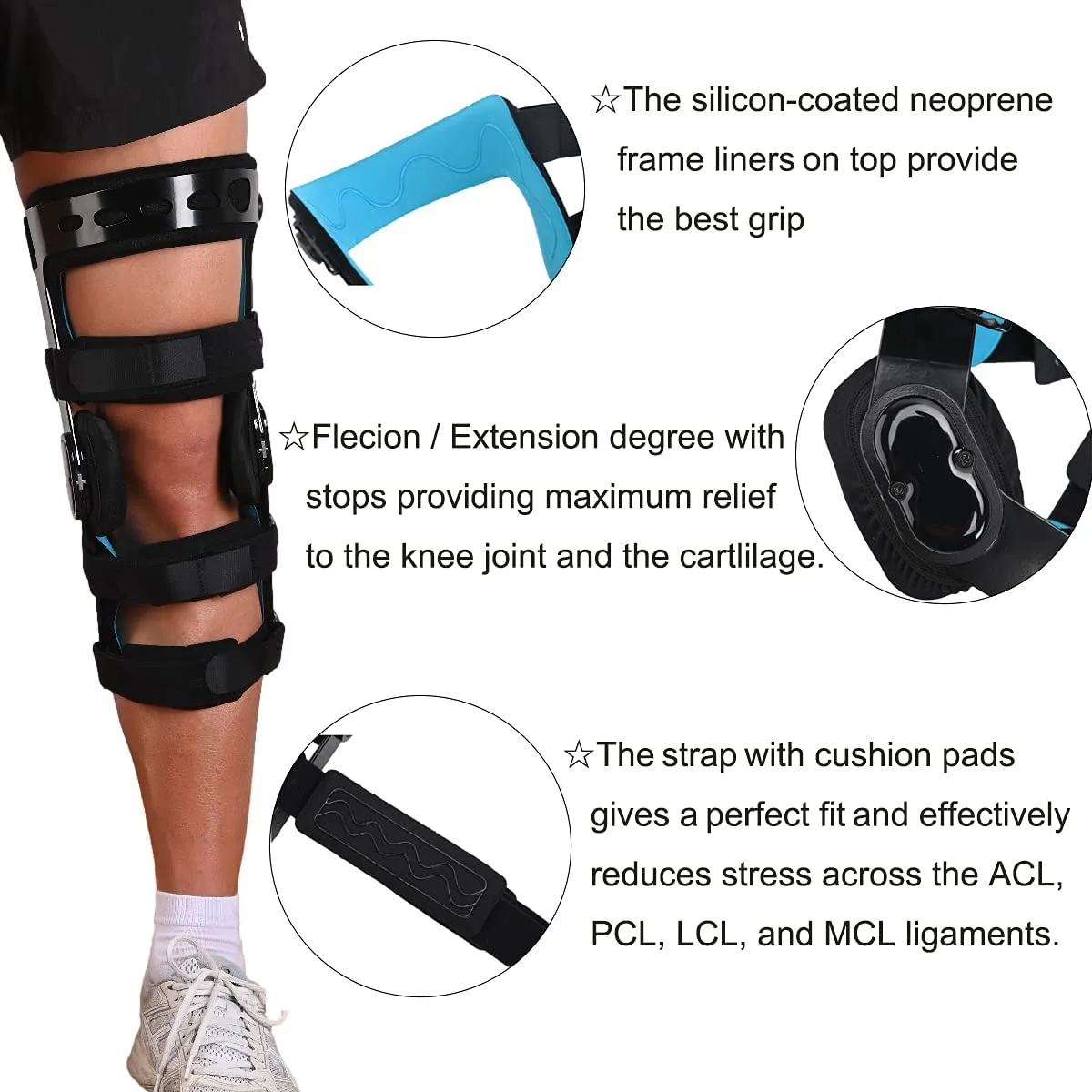 Premium Adjustable Hinged Knee Brace – ROM Orthosis for ACL, Meniscus, Ligament Injuries, and Post-Surgery Recovery, Orthopedic Support for Sports Protection, Ideal for Men and Women