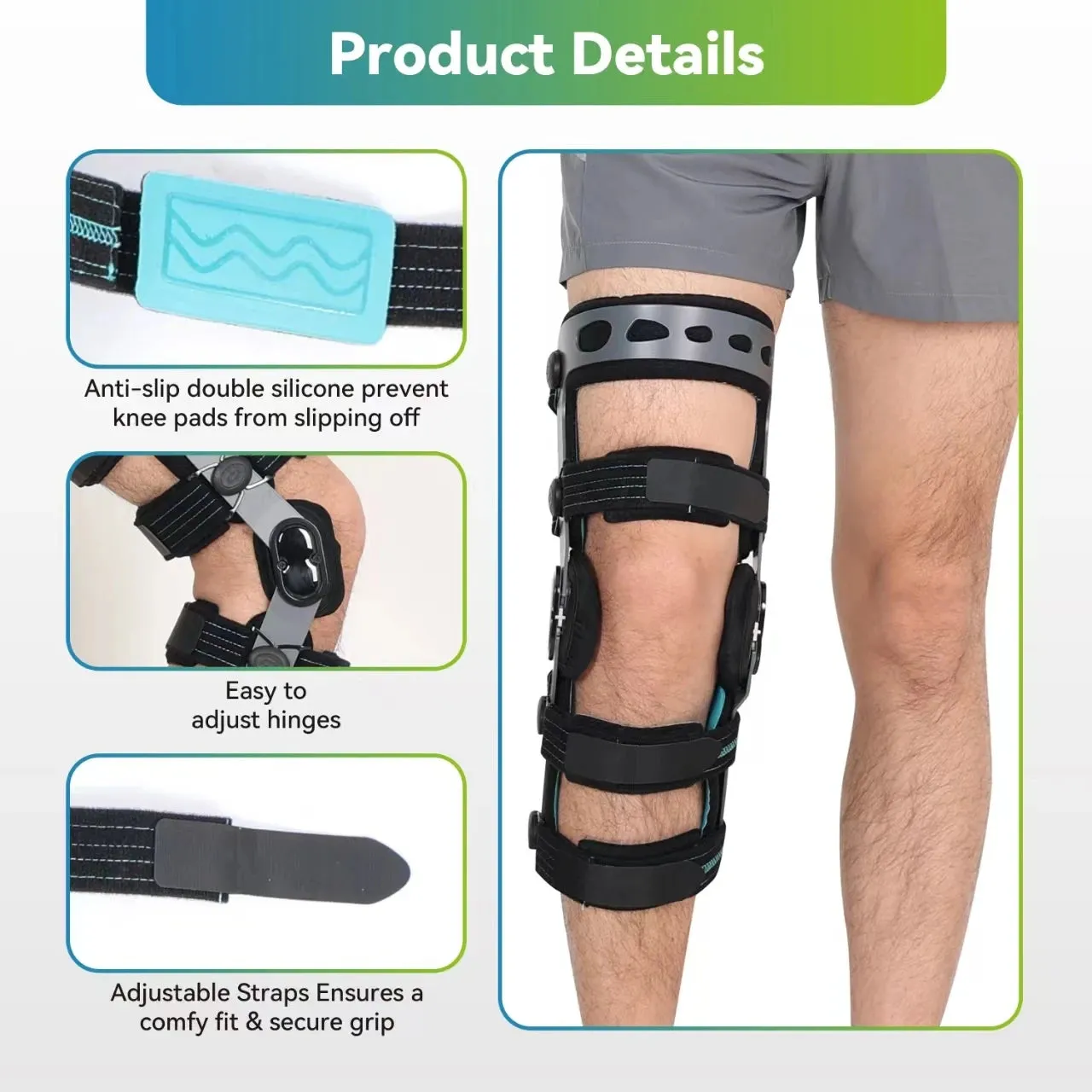 Premium Adjustable Hinged Knee Brace – ROM Orthosis for ACL, Meniscus, Ligament Injuries, and Post-Surgery Recovery, Orthopedic Support for Sports Protection, Ideal for Men and Women
