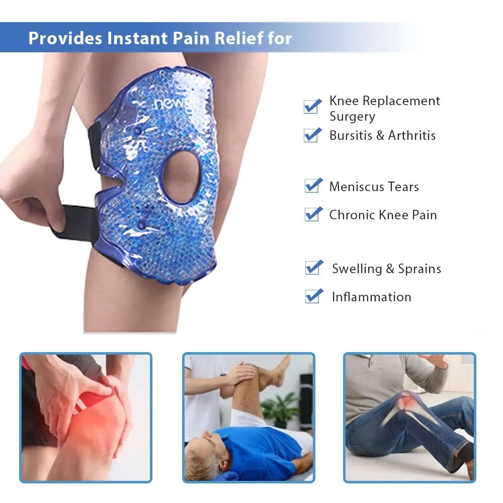 Premium Reusable Knee Ice Pack Wrap for Pain Relief, Sports Injuries, Flexible Hot Cold Therapy, Post-Surgery Recovery, Arthritis, Swelling, and Inflammation Treatment