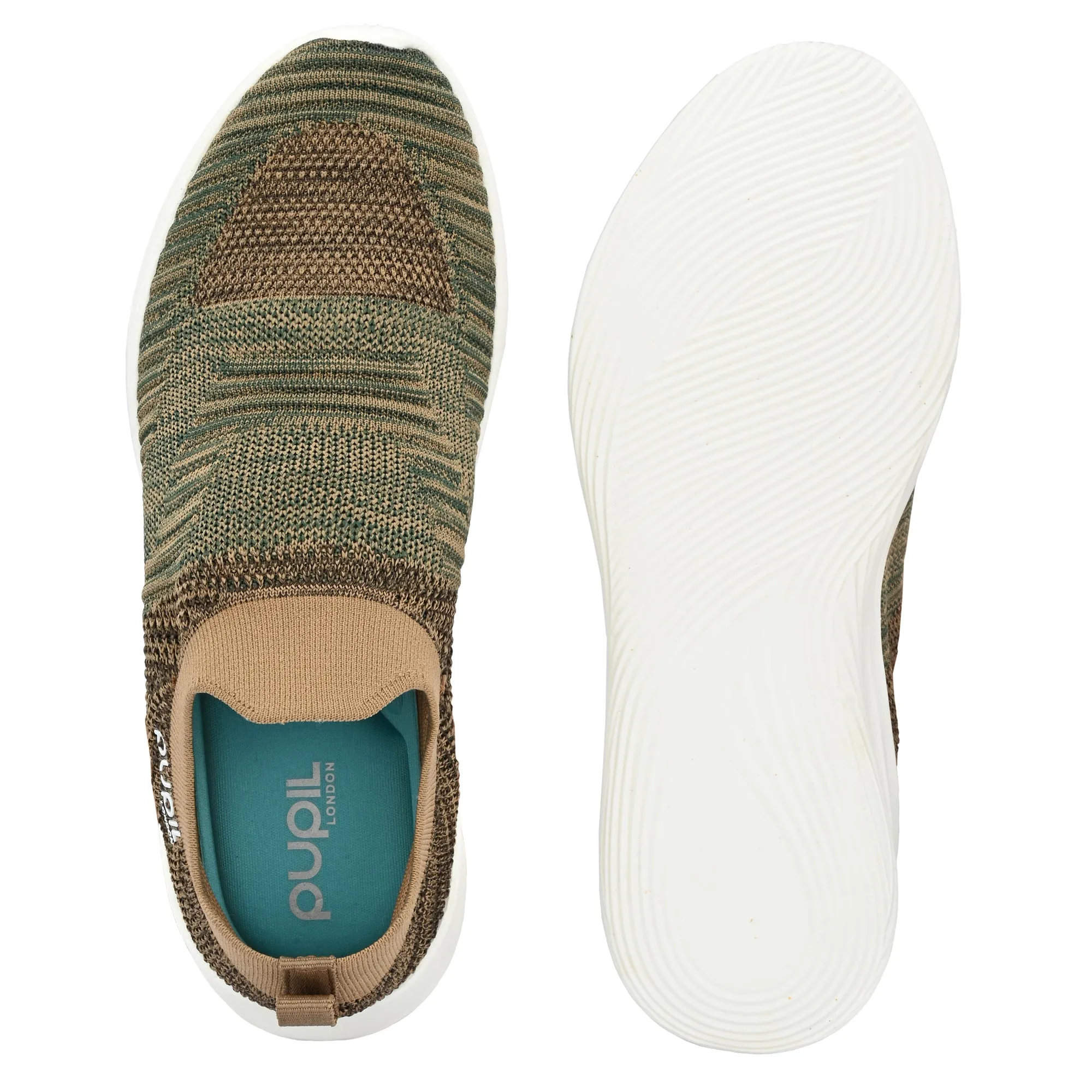 Pupil Men's Eye-02 Running Shoes, Green and Tan