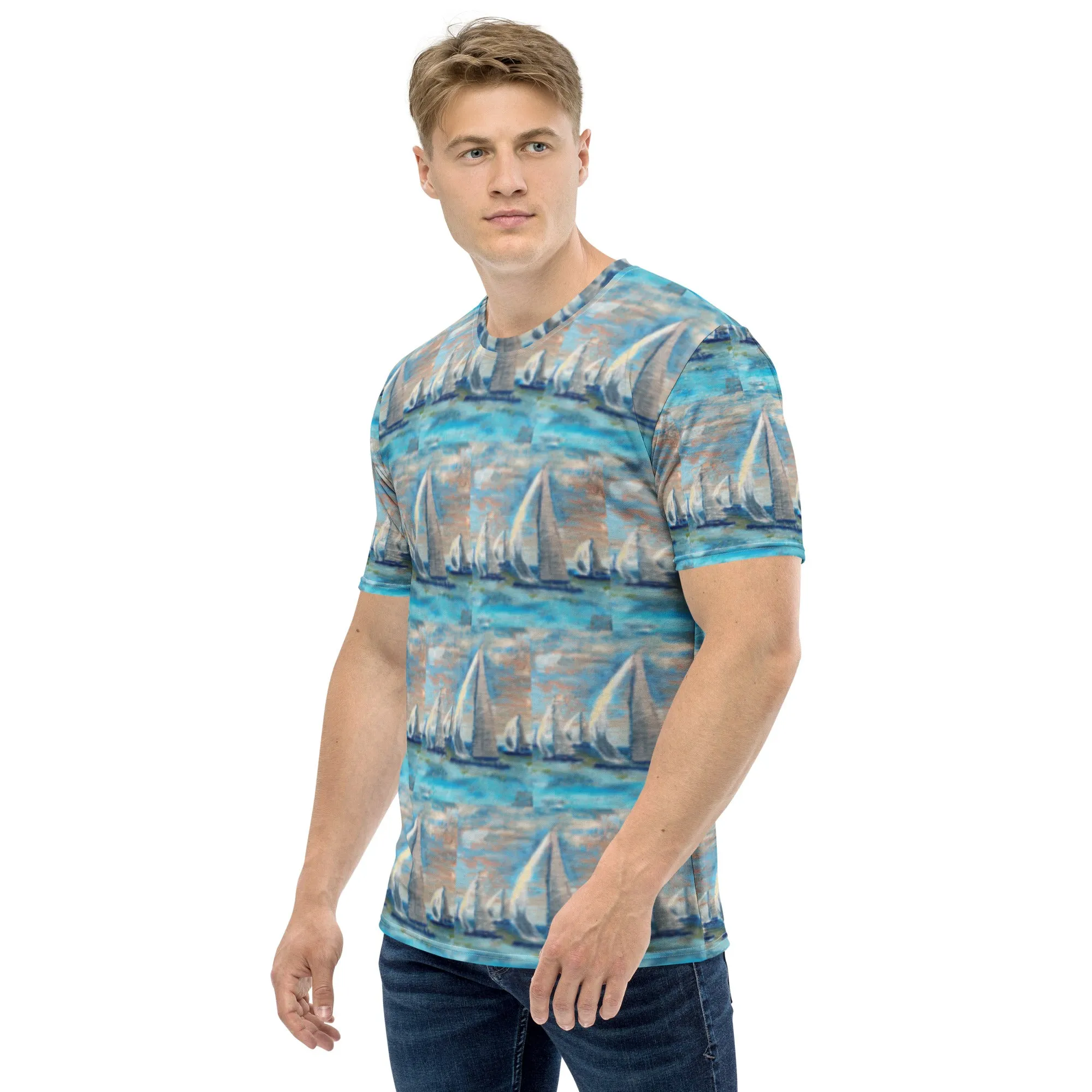 "Marina City" Men's Surf Shirt/Short Sleeve Athletic Top