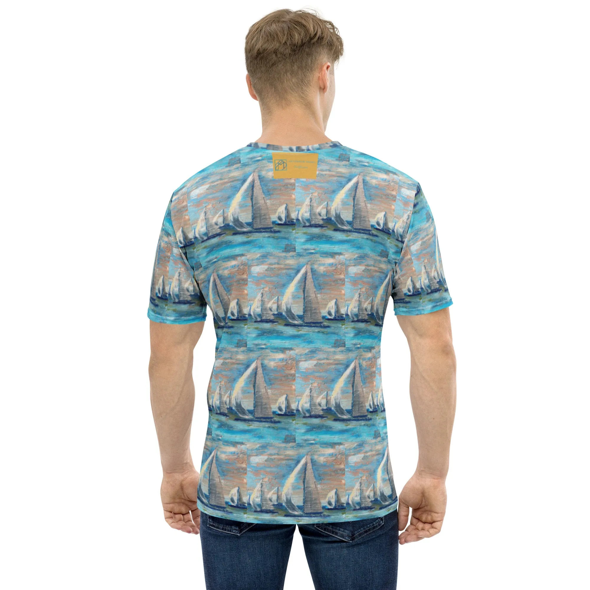 "Marina City" Men's Surf Shirt/Short Sleeve Athletic Top