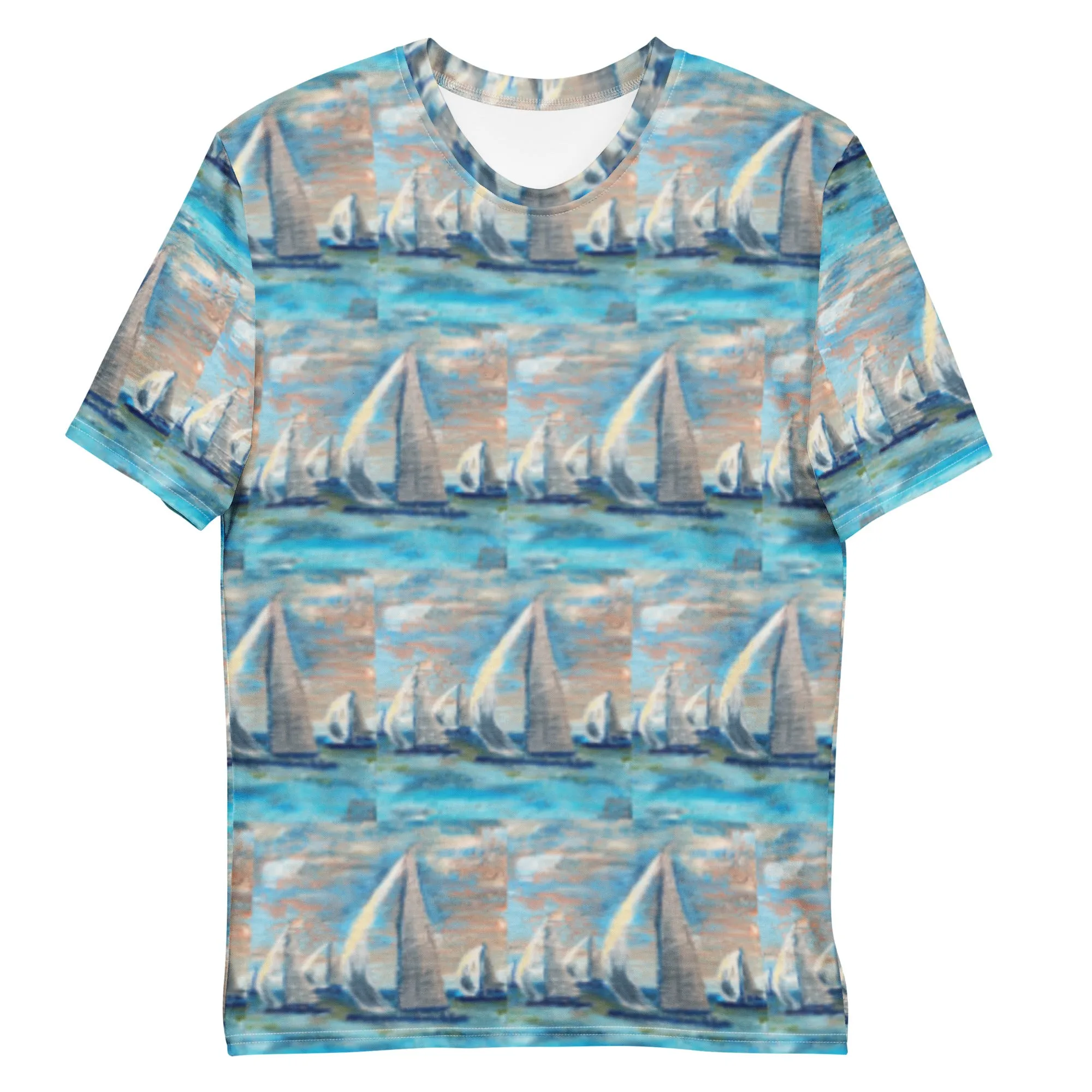 "Marina City" Men's Surf Shirt/Short Sleeve Athletic Top