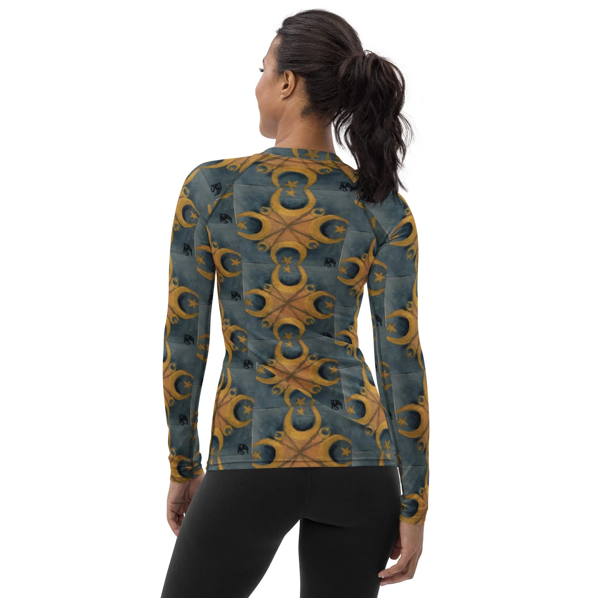 "Mohammad's Starburst" Women's Rash Guard/Long Sleeve Athletic Top