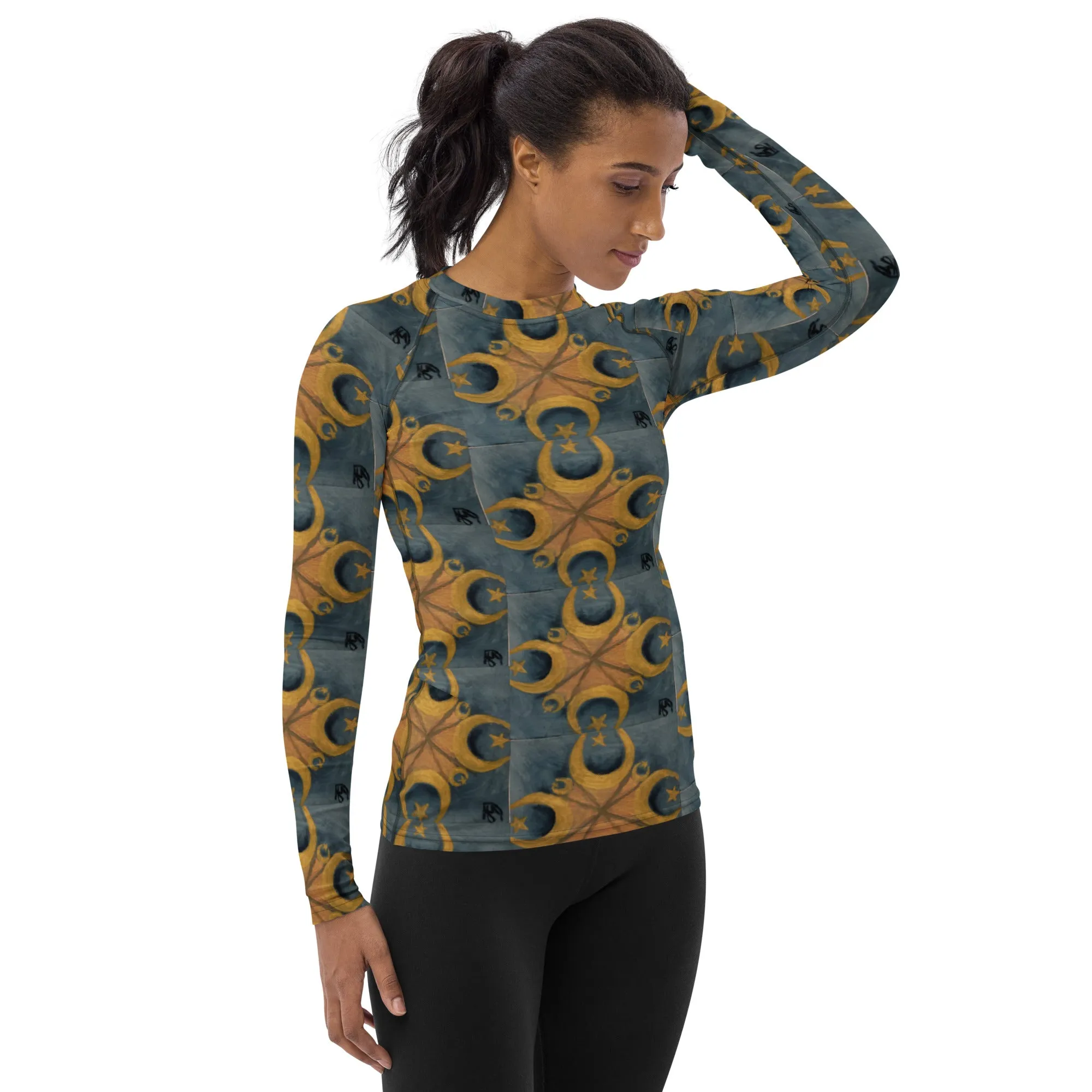 "Mohammad's Starburst" Women's Rash Guard/Long Sleeve Athletic Top