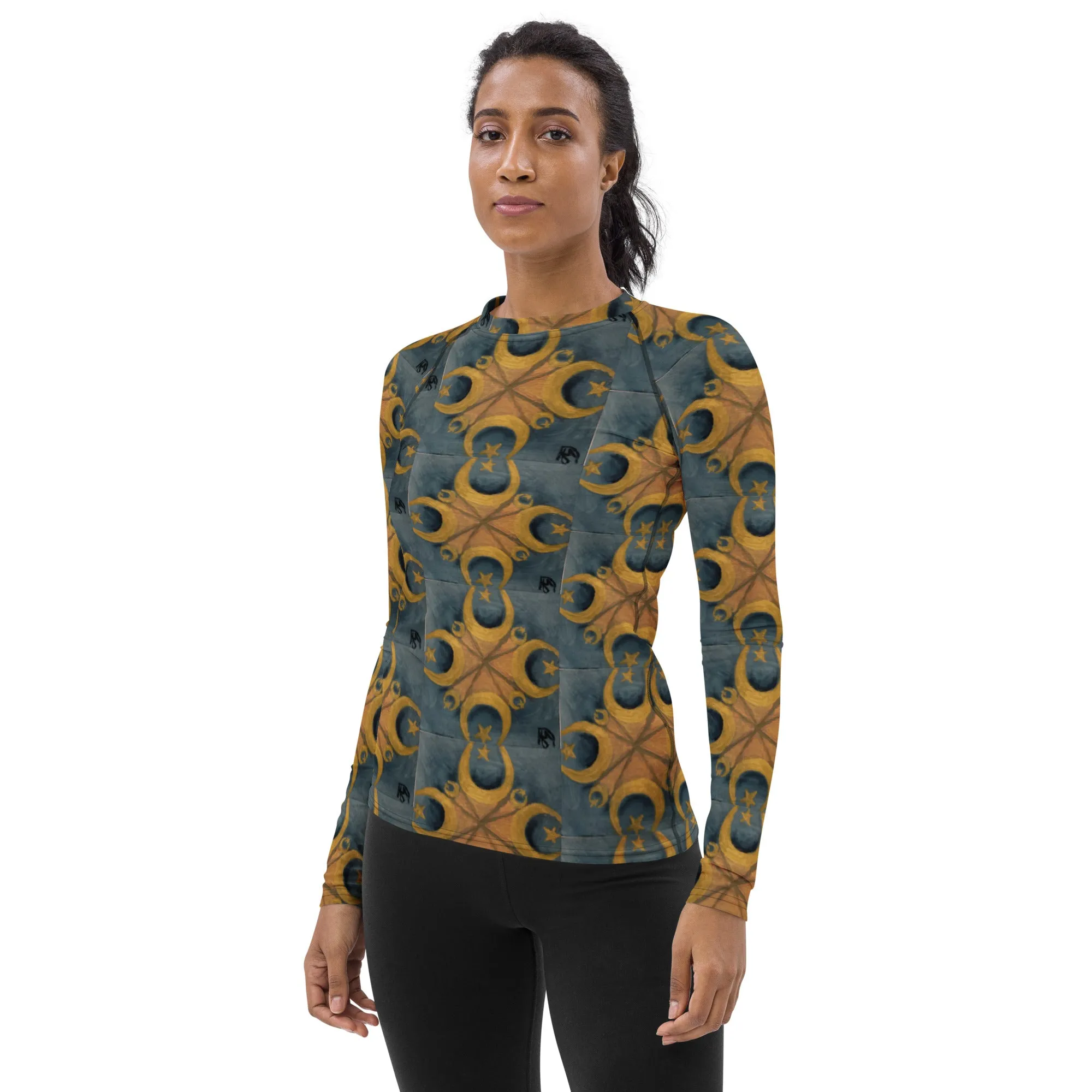"Mohammad's Starburst" Women's Rash Guard/Long Sleeve Athletic Top
