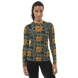 "Mohammad's Starburst" Women's Rash Guard/Long Sleeve Athletic Top