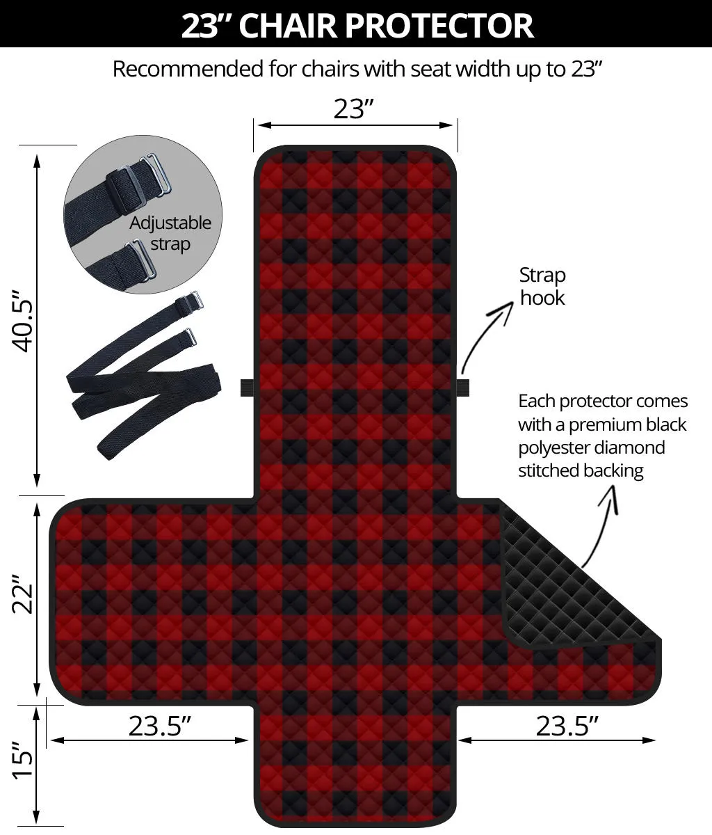 Red and Black 23" Sofa Chair Cover Protecter Farmhouse Country Home Decor