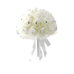 Rhinestone Foam Wedding Bouquet, 10-Inch