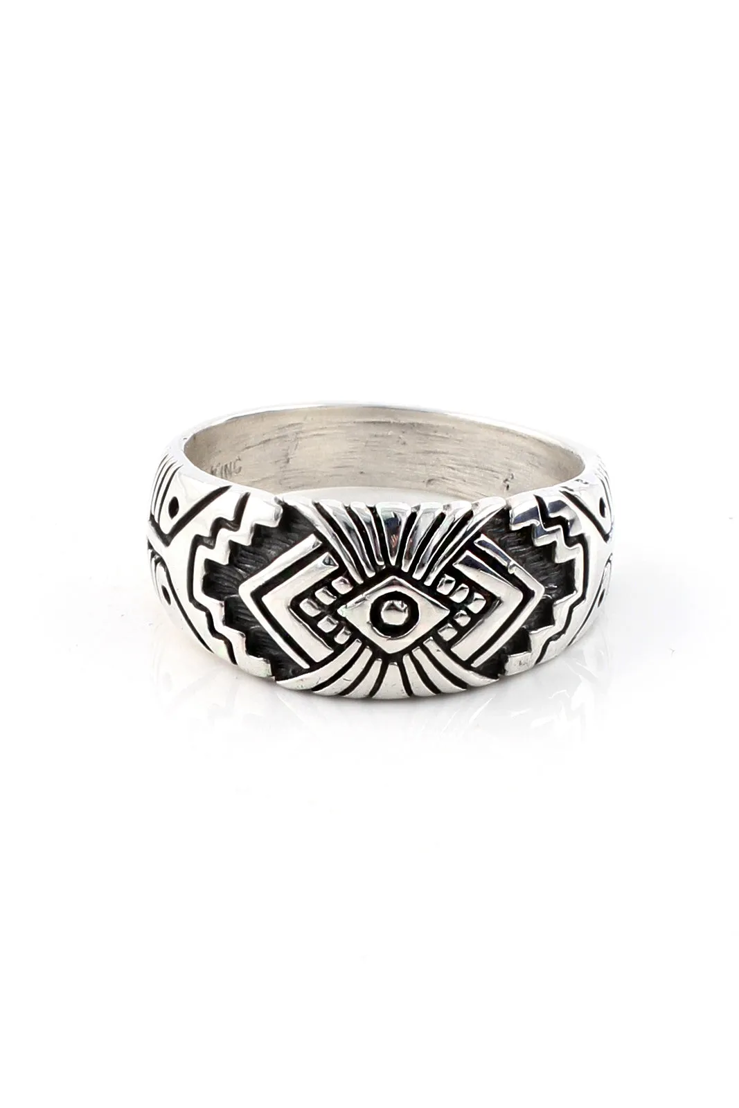 Rug Design Sterling Silver Men's Ring