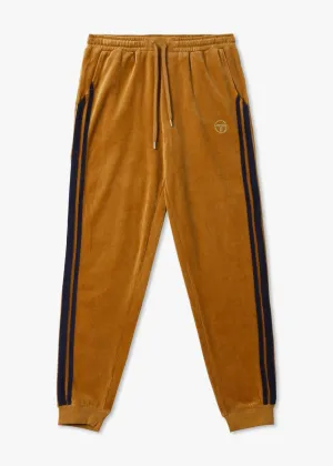 Sergio Tacchini Damarindo Velour Track Pants In Almond/ Maritime Blue