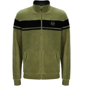 Sergio Tacchini Damarindo Velour Track Top In Sphagnum