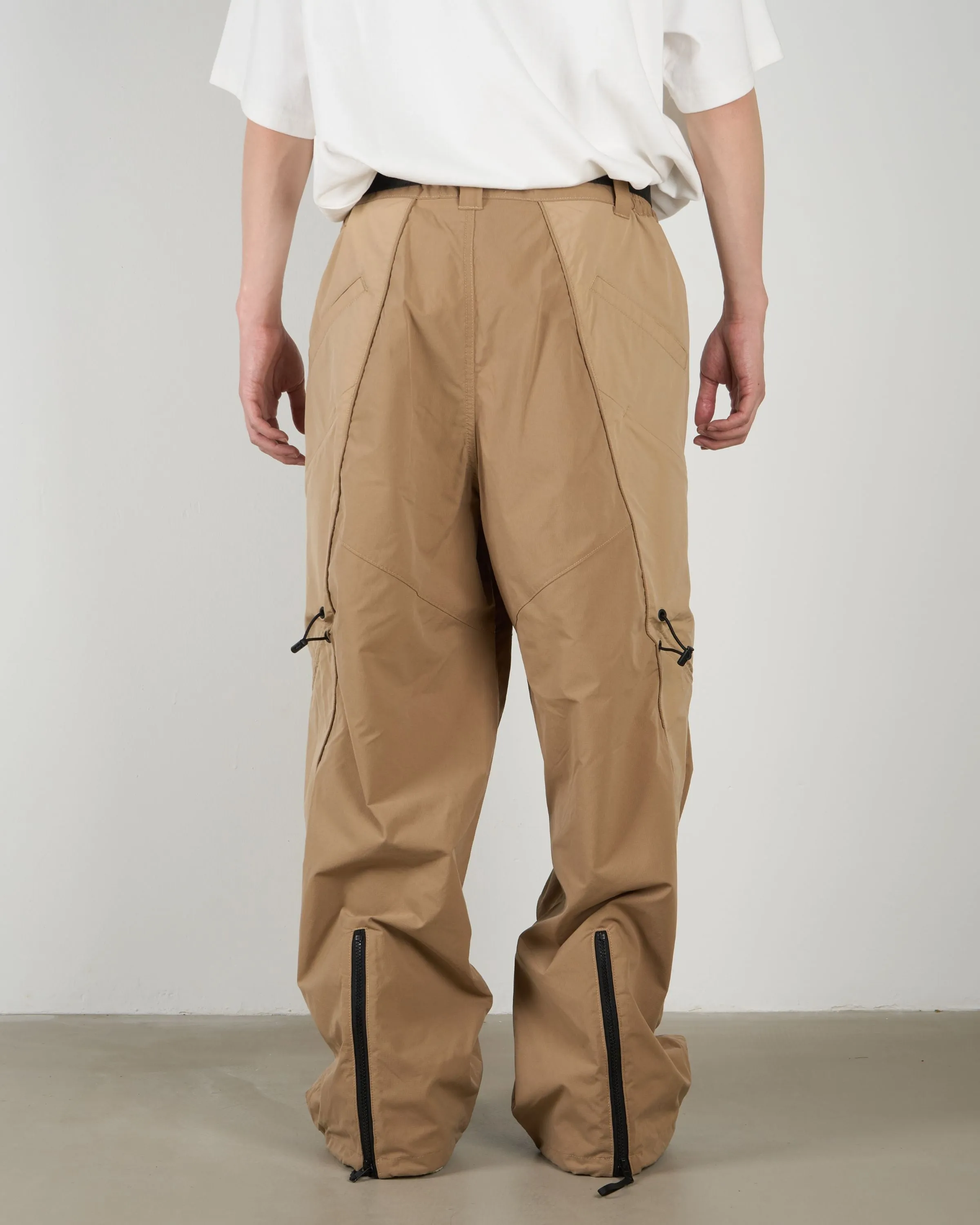 Slanted-Zipper Track Pants - Khaki