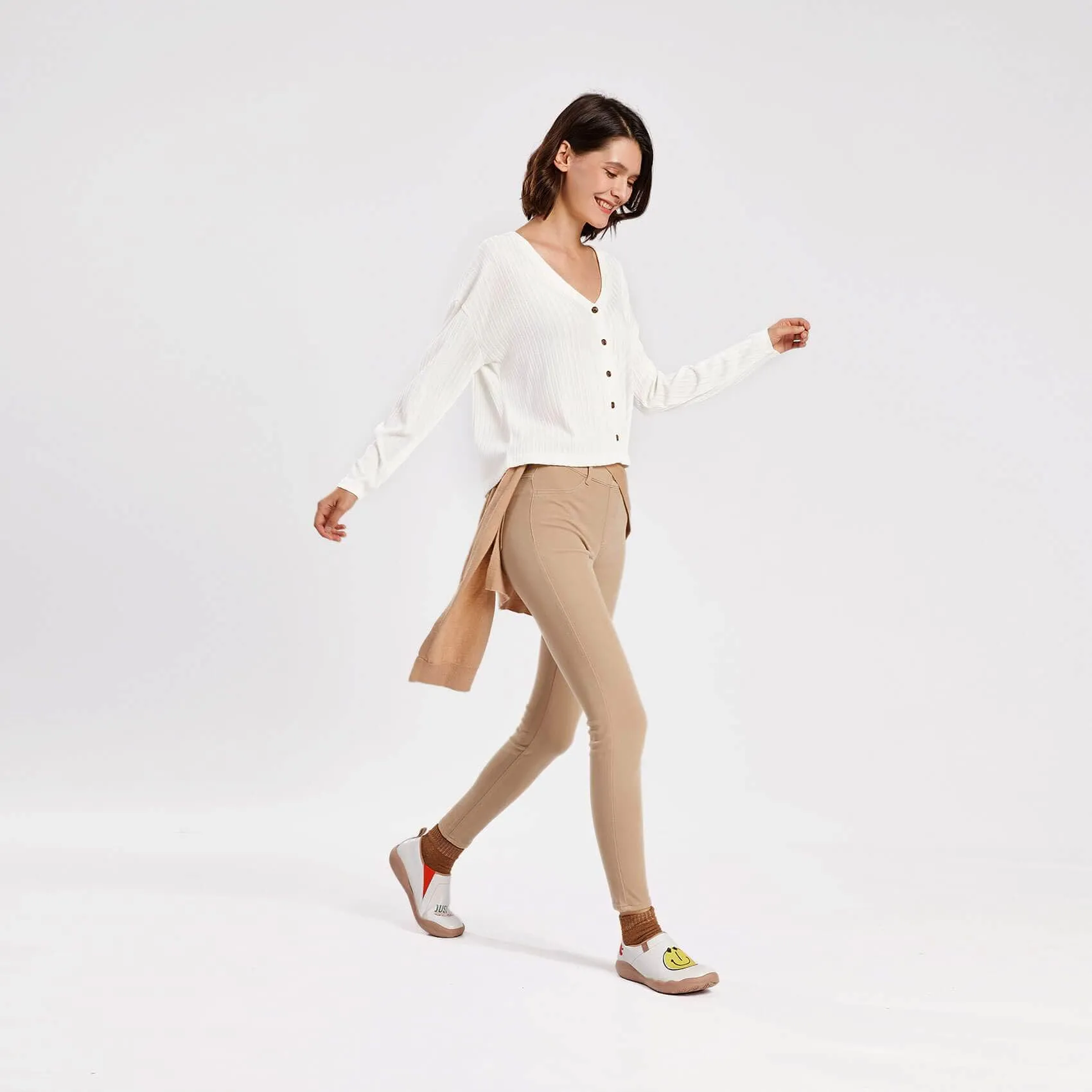 Smiley Microfiber Leather Women