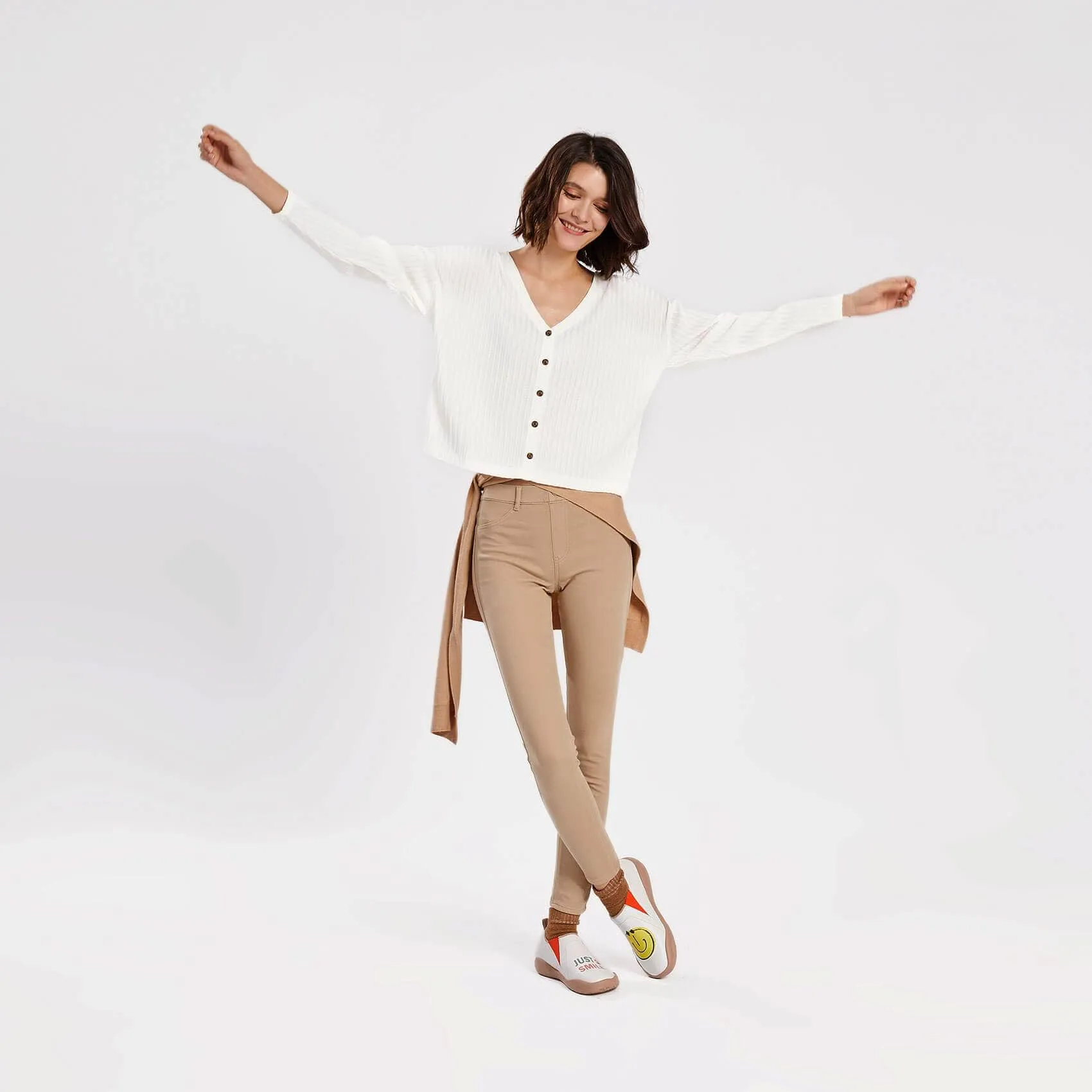 Smiley Microfiber Leather Women